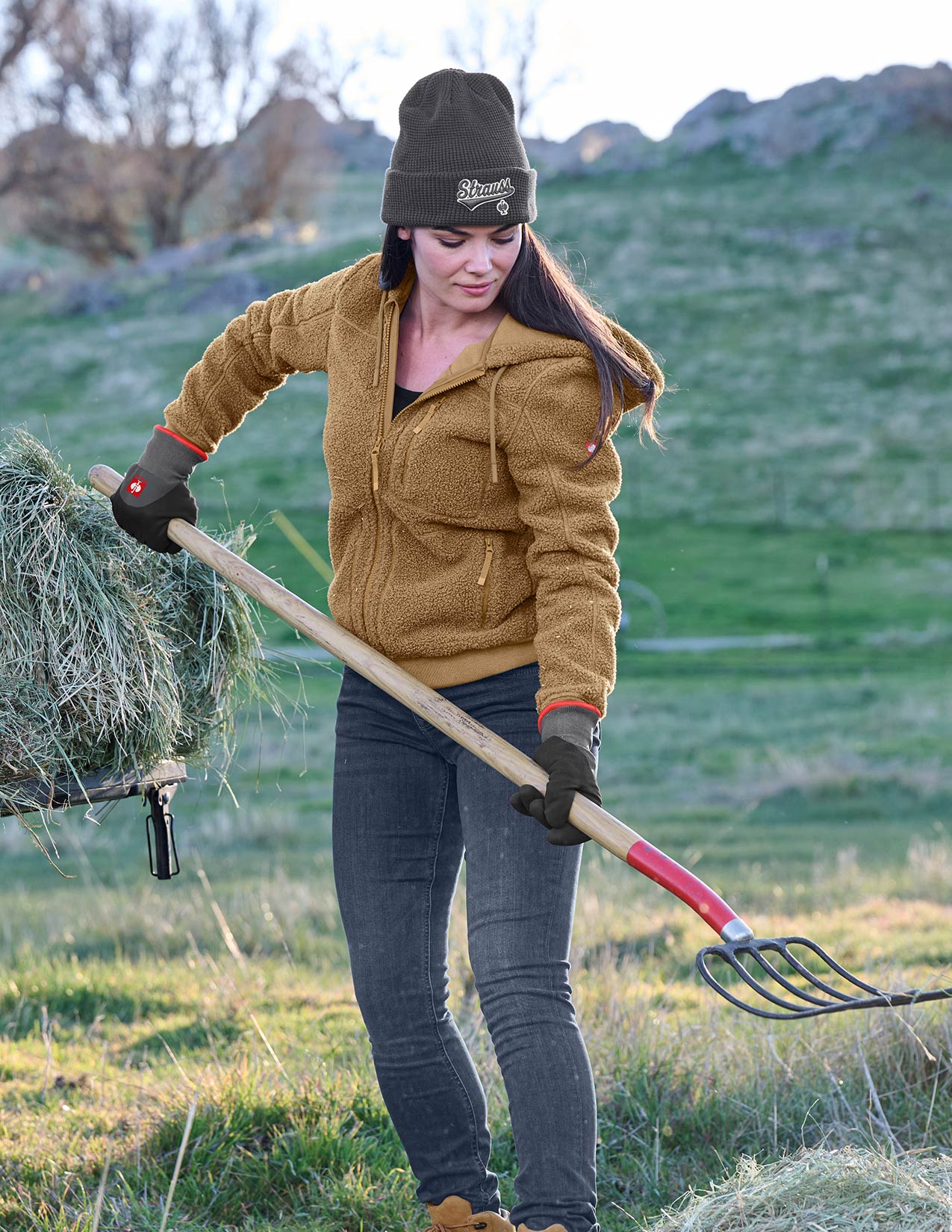 Women's Hooded Sherpa Fleece Jacket e.s.e:pic - Image 7