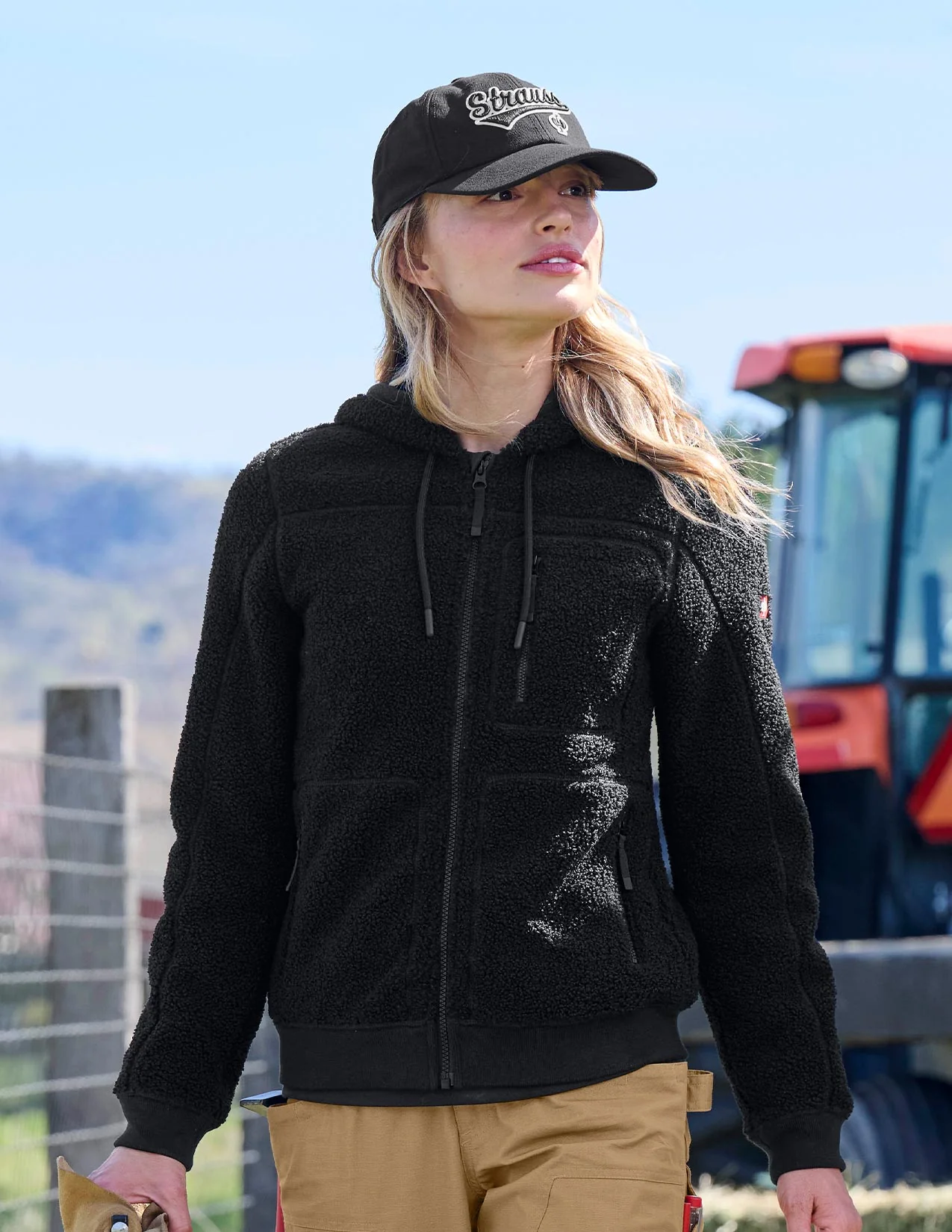 Women's Hooded Sherpa Fleece Jacket e.s.e:pic - Image 5