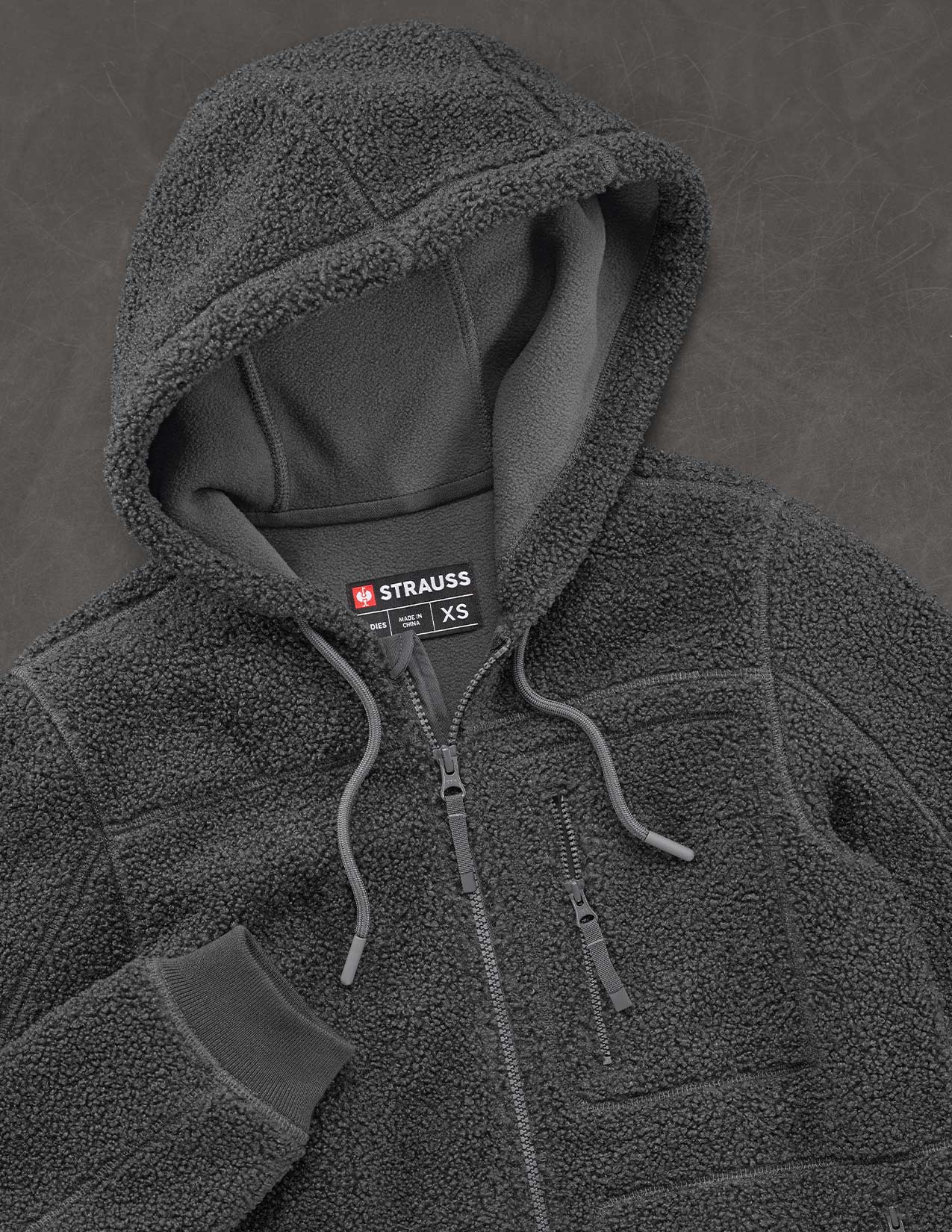 Women's Hooded Sherpa Fleece Jacket e.s.e:pic - Image 4