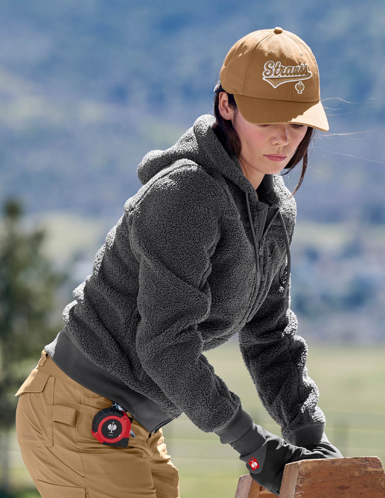 Women's Hooded Sherpa Fleece Jacket e.s.e:pic - Image 7